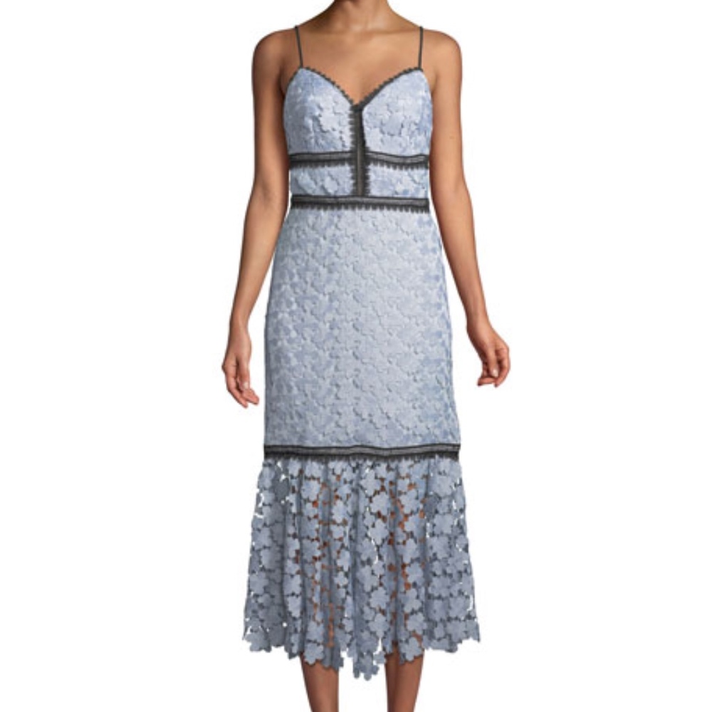 Jil stuart Sz 8 Floral Lace Midi Dress - Picture 2 of 8